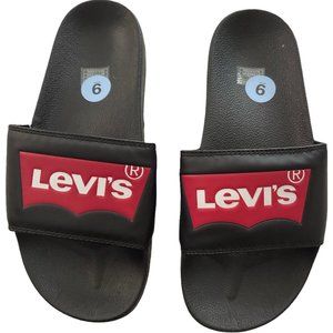 Levi's Shoes | Womens Batwing Slide Sandals Levis Size 9 in Black | Color: Black | Size: 9 | Juligat76's Closet